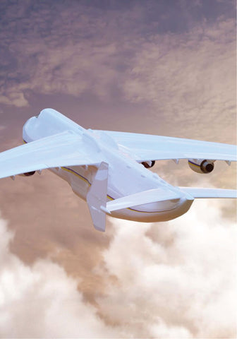 large white airplane on a clear sky background